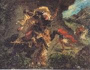 Eugene Delacroix Tiger Hunt USA oil painting artist